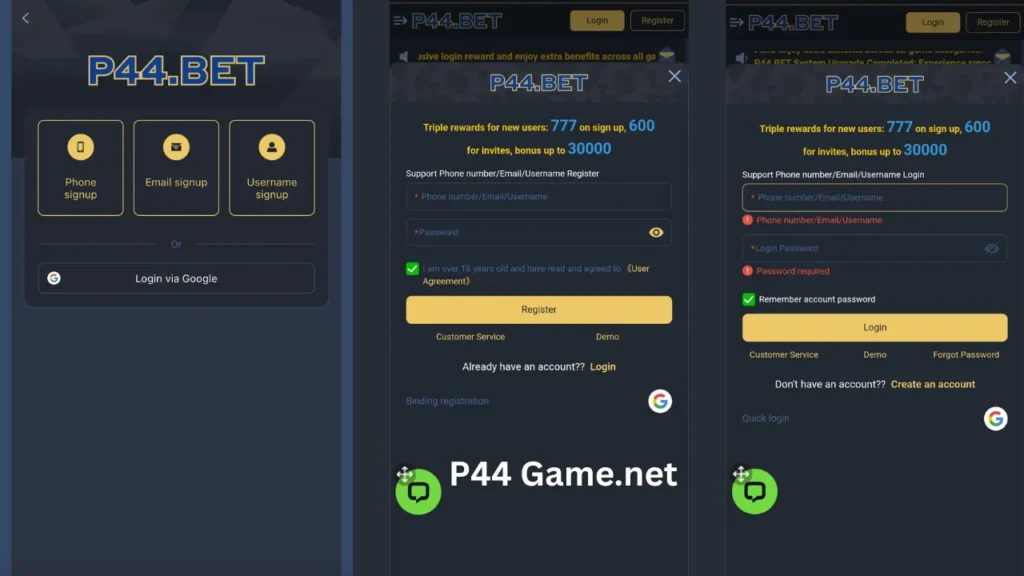 P44 Game Register